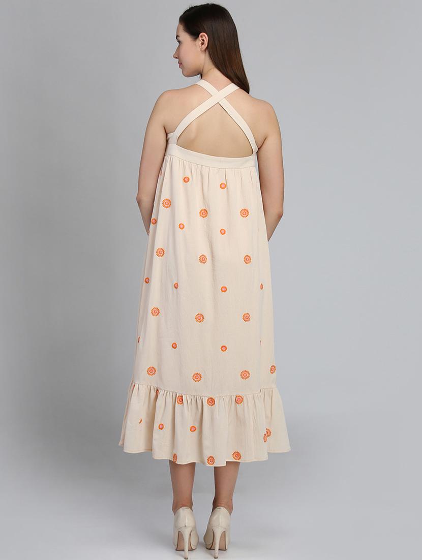 halter neck floral embroidered dress - 16792384 - Zoom Image - 3
