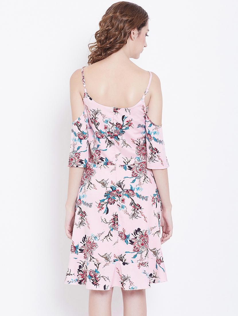 cold shoulder floral a-line dress - 16792394 - Zoom Image - 3