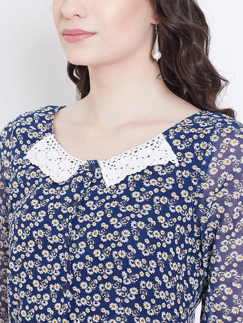 round neck floral maxi dress - 16792406 - Zoom Image - 3