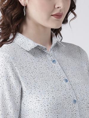 button up printed a-line dress - 16792419 - Standard Image - 3
