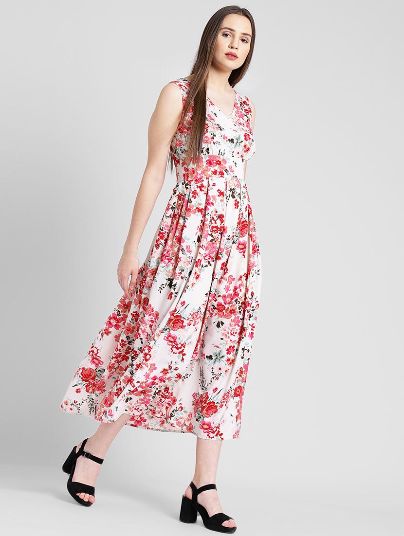 v neck floral maxi dress - 16792425 - Zoom Image - 2