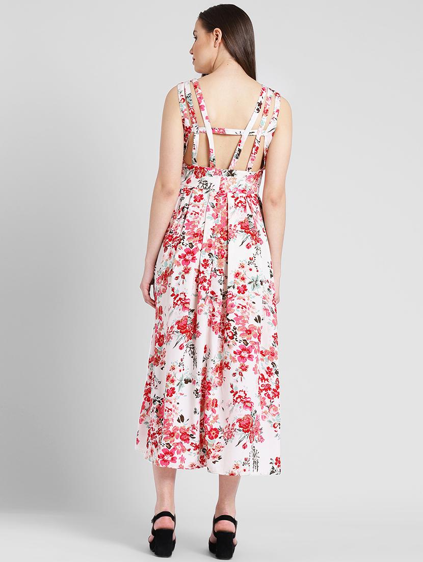 v neck floral maxi dress - 16792425 - Zoom Image - 3