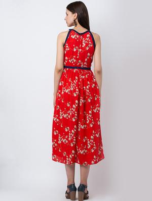 halter neck floral a-line dress - 16792427 - Standard Image - 3