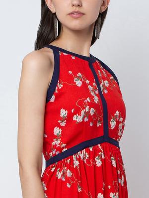 halter neck floral a-line dress - 16792427 - Standard Image - 4