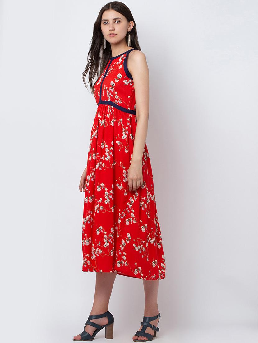 halter neck floral a-line dress - 16792427 - Zoom Image - 2