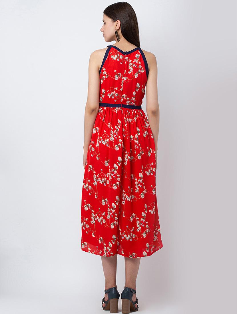 halter neck floral a-line dress - 16792427 - Zoom Image - 3