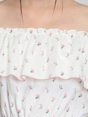 off shoulder floral a-line dress - 16792432 - Standard Image - 4