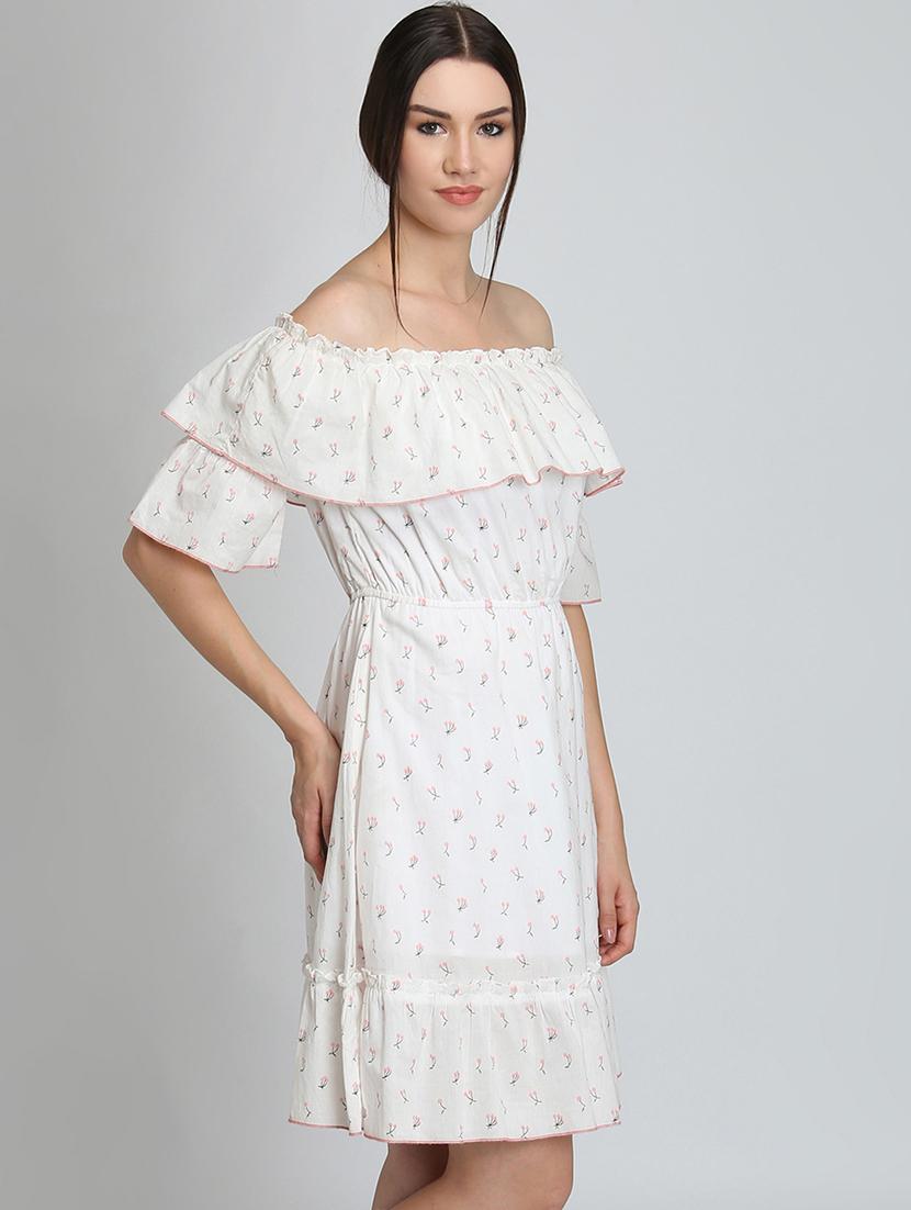 off shoulder floral a-line dress - 16792432 - Zoom Image - 2