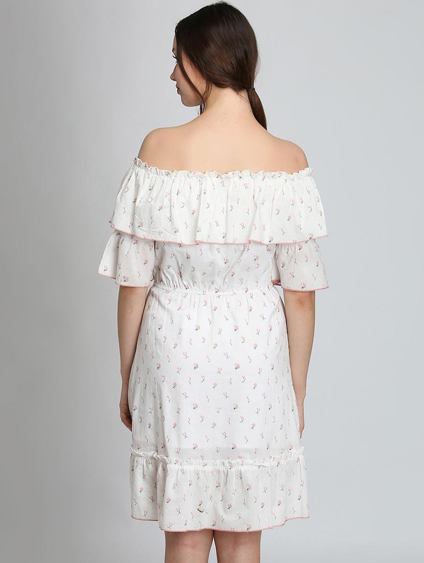 off shoulder floral a-line dress - 16792432 - Zoom Image - 3