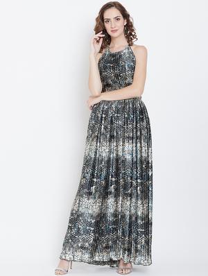 halter neck animal print maxi dress - 16792440 - Standard Image - 4