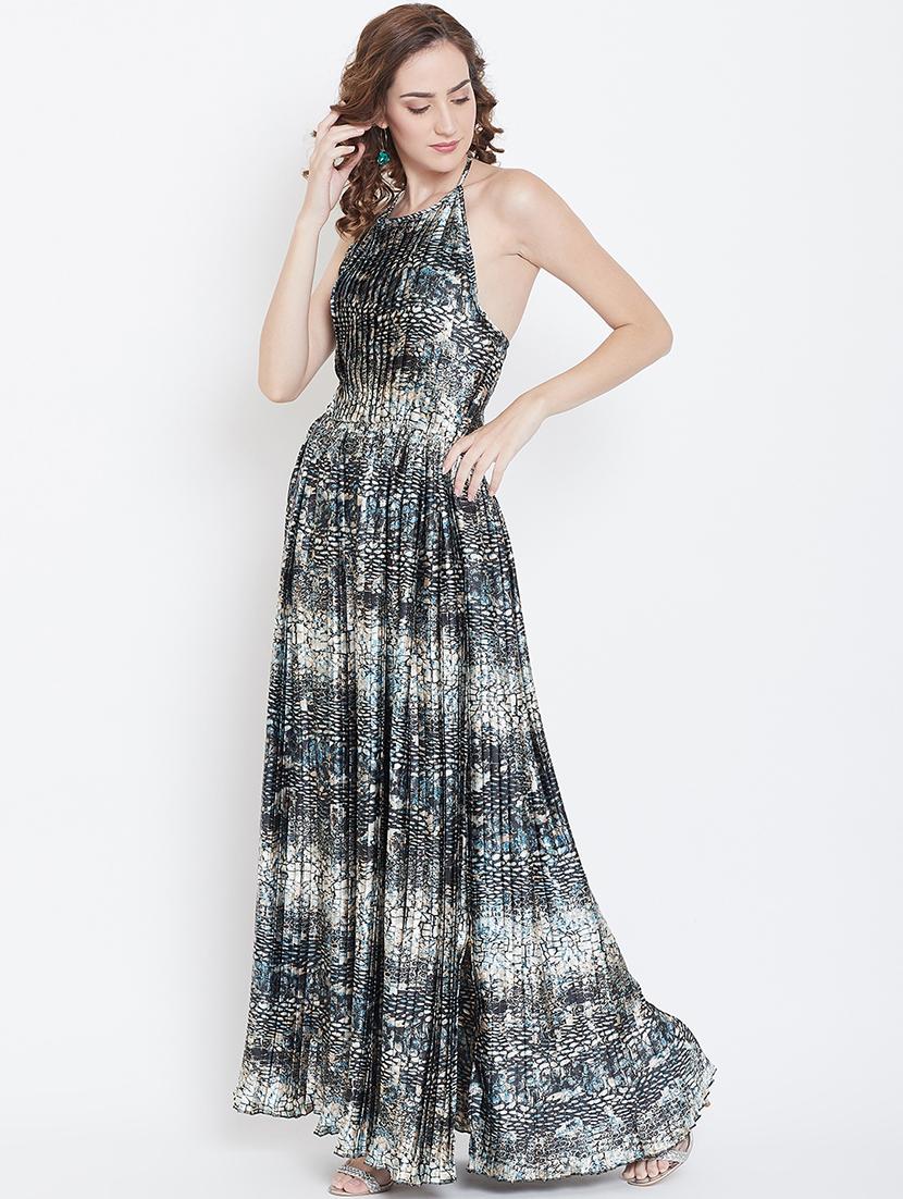 halter neck animal print maxi dress - 16792440 - Zoom Image - 2