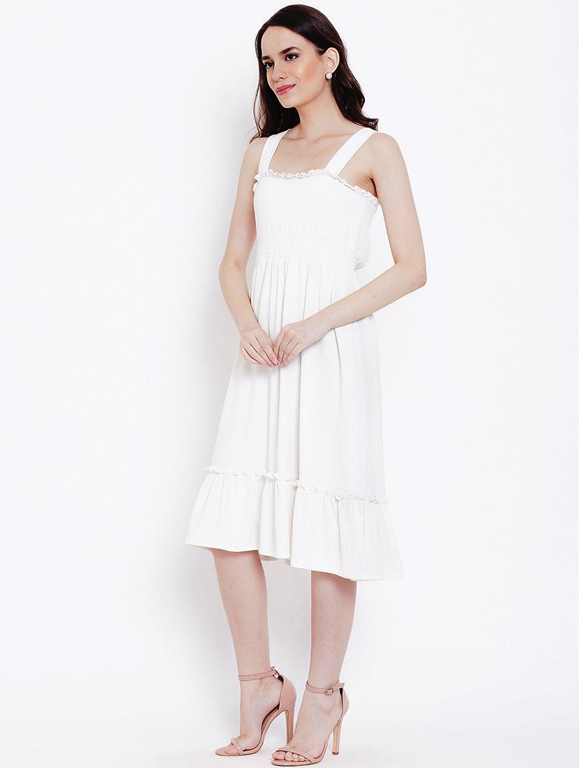 square neck gathered empire line dress - 16792442 - Zoom Image - 2