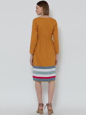 contrast hem a-line dress - 16792451 - Standard Image - 3
