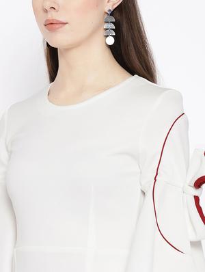 bell sleeved solid sheath dress - 16792454 - Standard Image - 5
