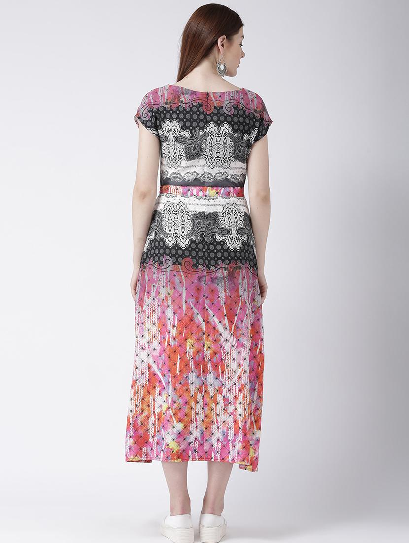 round neck printed maxi dress - 16792462 - Zoom Image - 2
