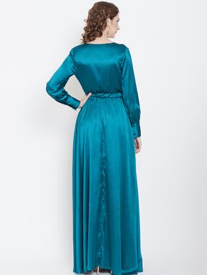 long sleeved contrast detail maxi dress - 16792477 - Standard Image - 3