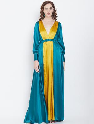 long sleeved contrast detail maxi dress - 16792477 - Standard Image - 4