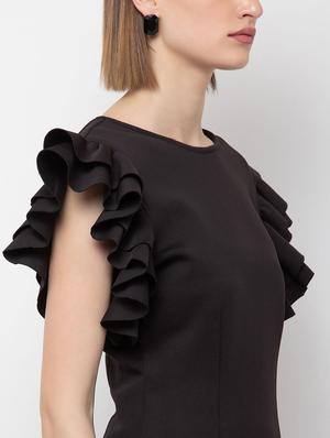 ruffle sleeved sheath dress - 16792494 - Standard Image - 4