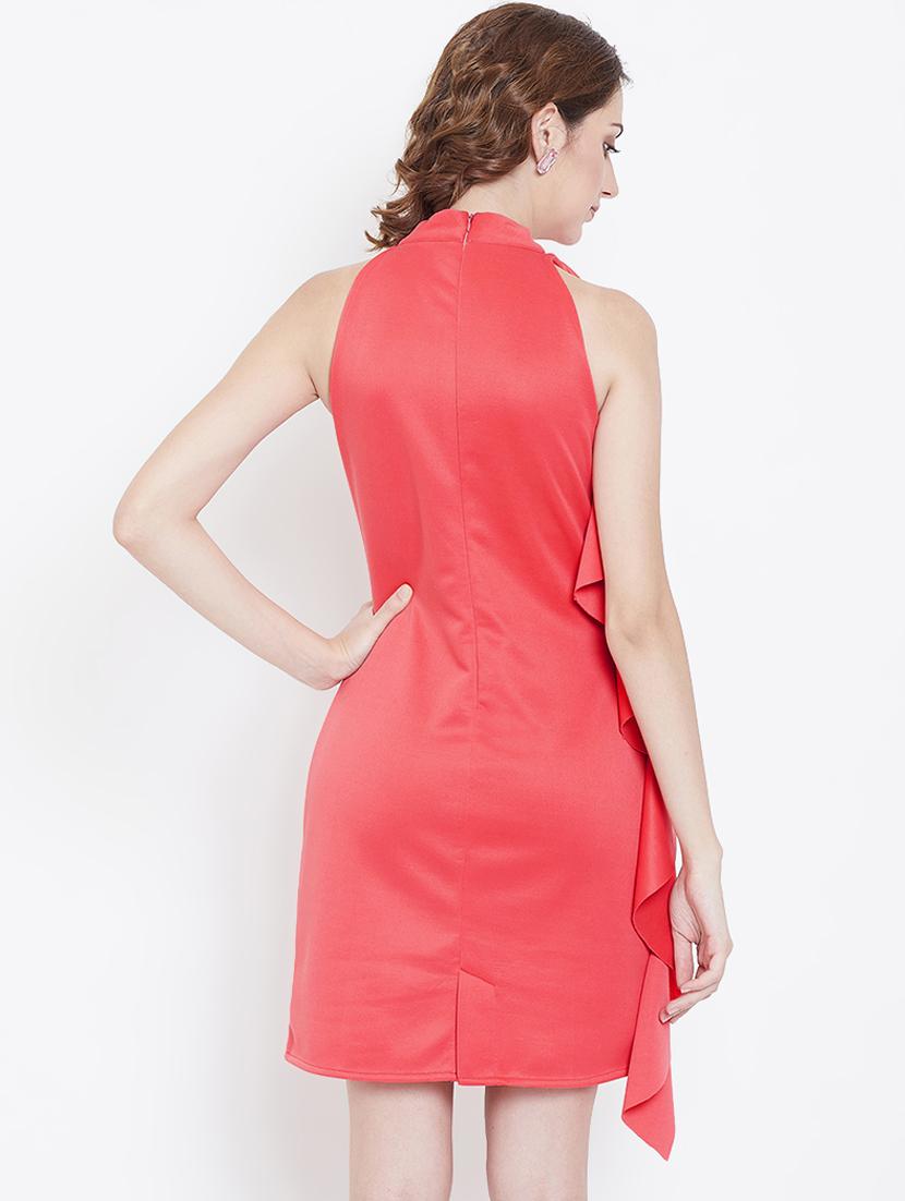 ruffle detail solid sheath dress - 16792495 - Zoom Image - 3