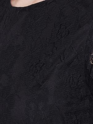 round neck embroidered detail a-line dress - 16792502 - Standard Image - 4