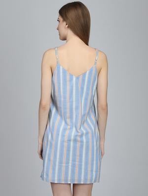 cami neck striped a-line dress - 16792522 - Standard Image - 3