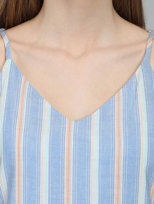cami neck striped a-line dress - 16792522 - Standard Image - 4