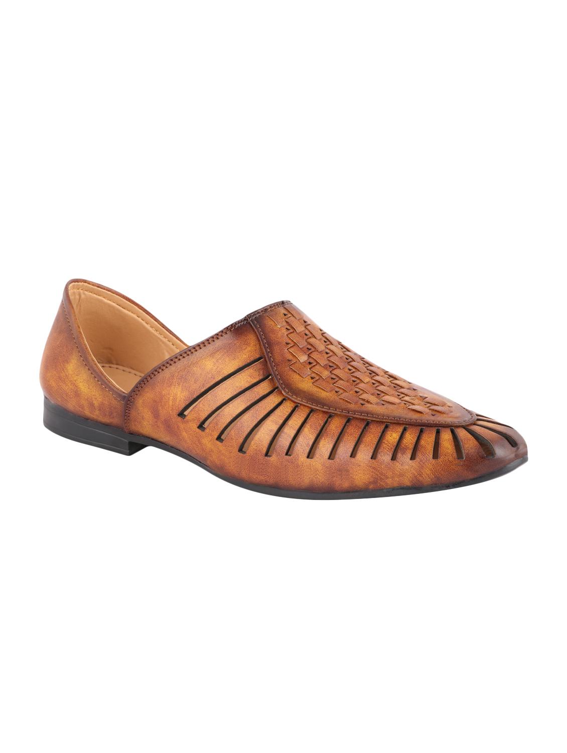 tan leatherette slip on jutis - 16792834 - Zoom Image - 1