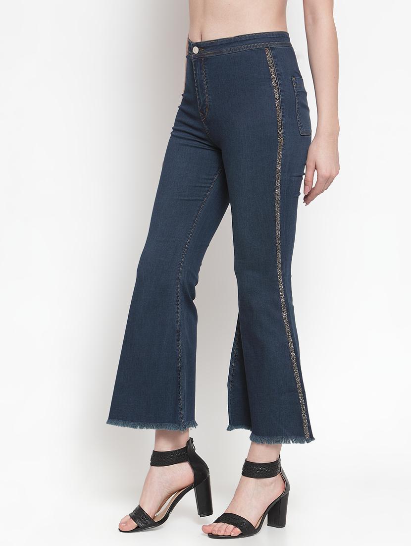 frayed hem high rise jeans - 16793222 - Zoom Image - 2
