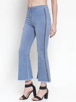 embellished tape high rise jeans - 16793223 - Standard Image - 2
