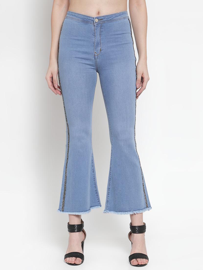 embellished tape high rise jeans - 16793223 - Zoom Image - 1