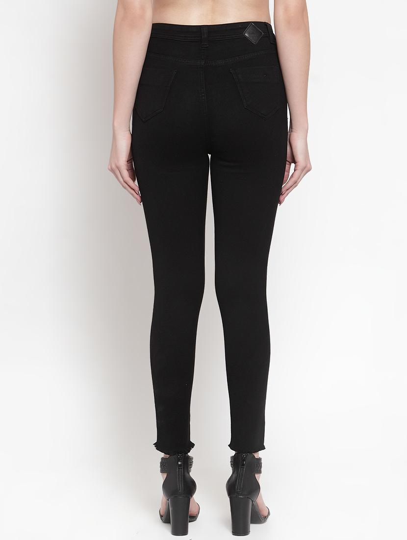 frayed hem high rise jeans - 16793224 - Zoom Image - 3