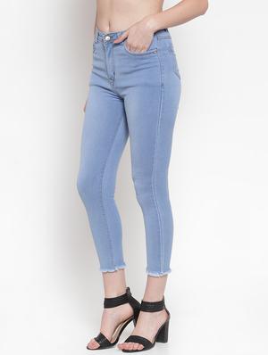 frayed hem high rise jeans - 16793225 - Standard Image - 2