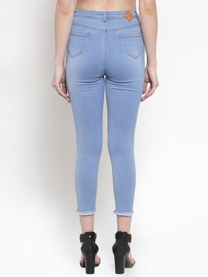 frayed hem high rise jeans - 16793225 - Standard Image - 3