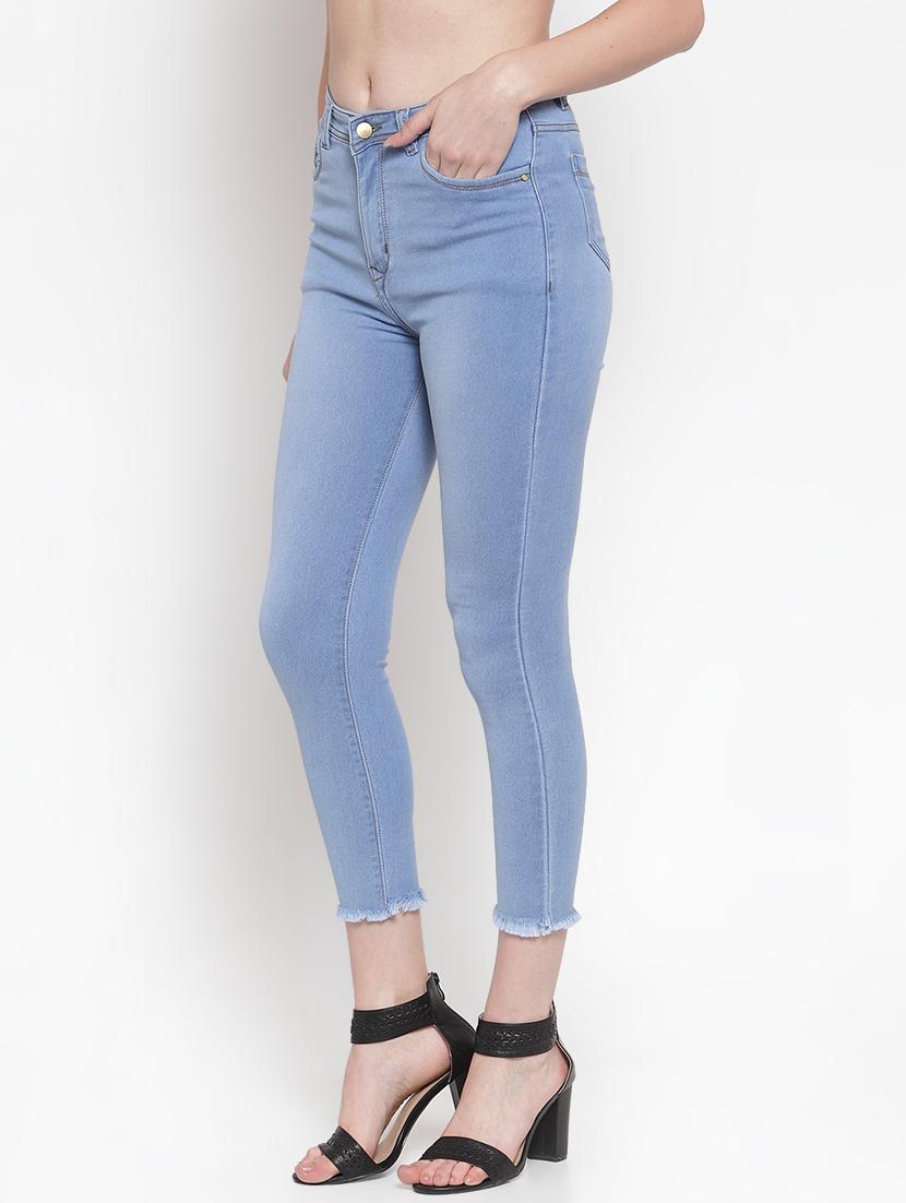 frayed hem high rise jeans - 16793225 - Zoom Image - 2