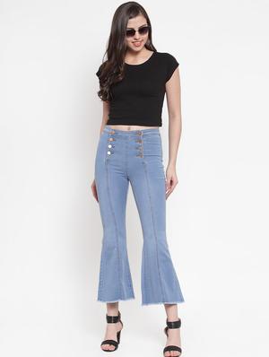frayed hem high rise jeans - 16793233 - Standard Image - 4