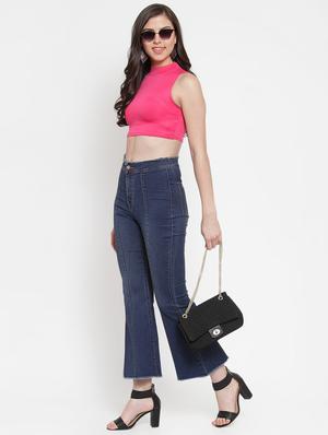 frayed hem high rise jeans - 16793235 - Standard Image - 4
