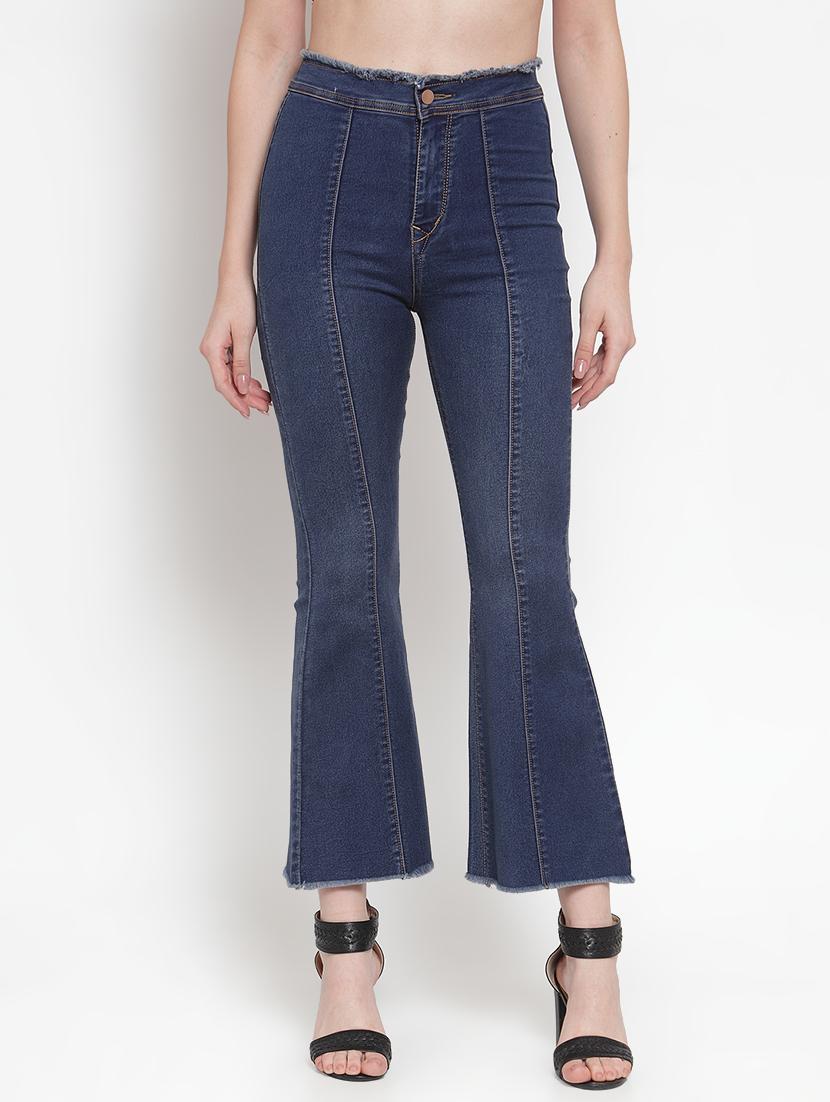 frayed hem high rise jeans - 16793235 - Zoom Image - 1