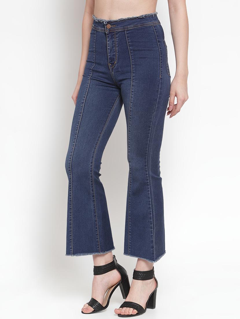 frayed hem high rise jeans - 16793235 - Zoom Image - 2
