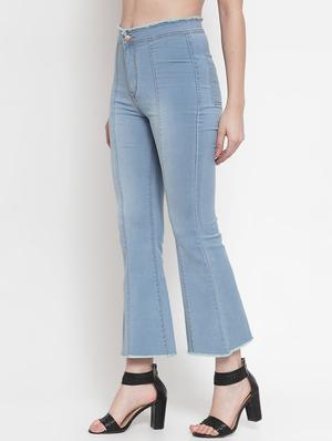 frayed hem high rise jeans - 16793236 - Standard Image - 2