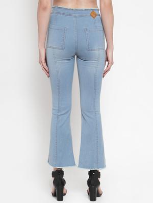 frayed hem high rise jeans - 16793236 - Standard Image - 3