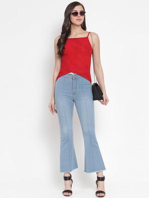 frayed hem high rise jeans - 16793236 - Standard Image - 4