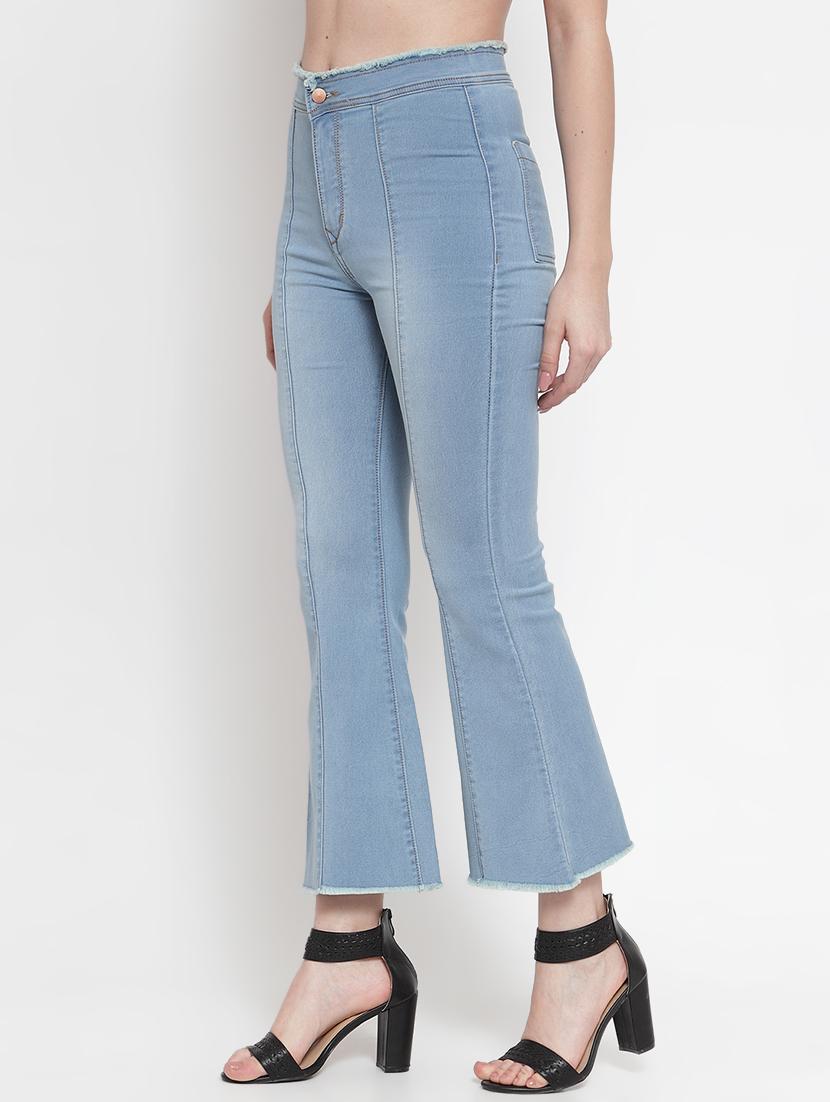frayed hem high rise jeans - 16793236 - Zoom Image - 2