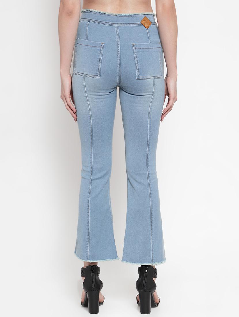 frayed hem high rise jeans - 16793236 - Zoom Image - 3
