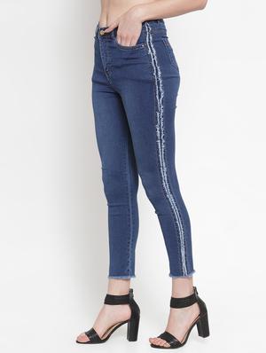 frayed detail high rise jeans - 16793237 - Standard Image - 2