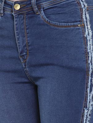 frayed detail high rise jeans - 16793237 - Standard Image - 5