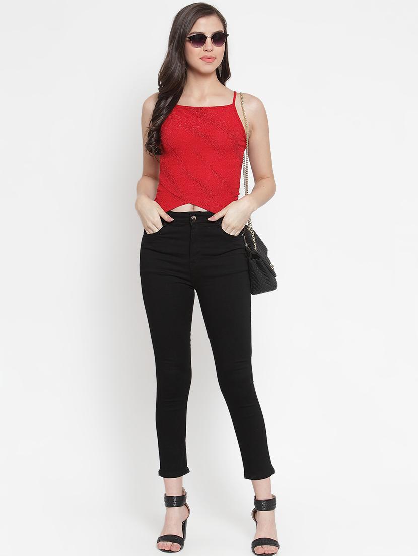 frayed hem high rise jeans - 16793242 - Zoom Image - 4