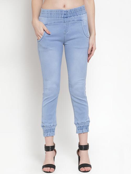 stone wash high rise joggers - 16793516 - Standard Image - 1