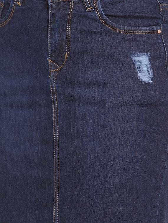 frayed hem distressed denim skirt - 16793533 - Zoom Image - 5