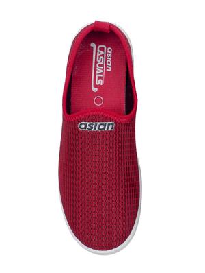 red slip on sports shoes - 16793674 - Standard Image - 3