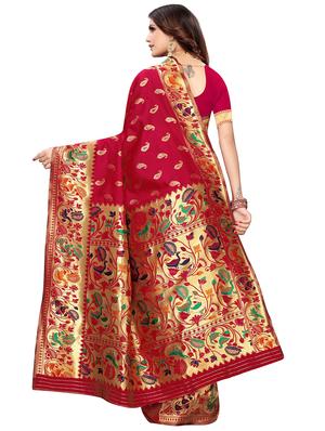 paisley woven saree with blouse - 16793984 - Standard Image - 2